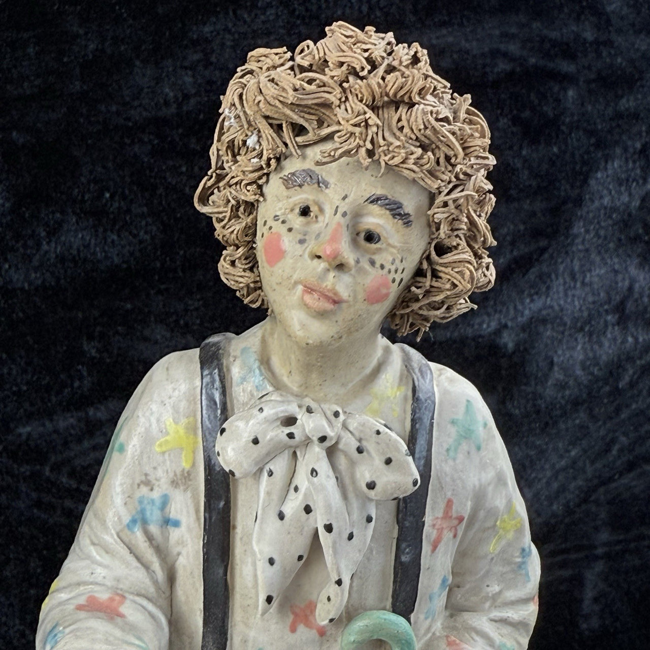 Vintage Rare Signed by JR Art Pottery Clown Clay Figurines Lot of 27