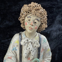 Thumbnail for Vintage Rare Signed by JR Art Pottery Clown Clay Figurines Lot of 27