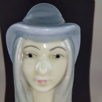 Thumbnail for Porcelanas M. Requena Collectable Blue white porcelain Lady Figurine Spain Decor12