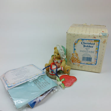 Cherished Teddies Ella Love Grows 156329 Watering Can Bear Boxed 1995 kids decor1