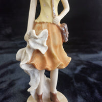 Thumbnail for Resin Girl Figurine with Purse & Dress –Blonde Vintage Style Statue  10