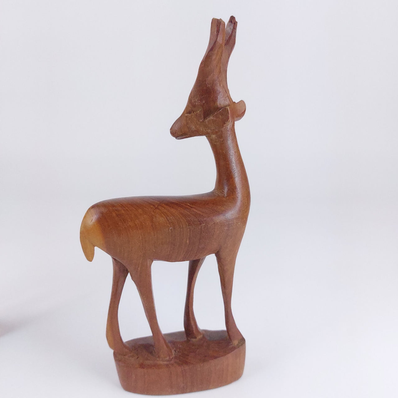 Vintage Hand-Carved Wooden African Antelope & Gazelle Ornaments -Set of 2 Animal6