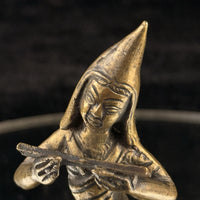 Thumbnail for Antique Thai Bronze Dancer Statue Brass Asian Gilt Flute Player Tibetian 4.5” 11