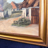 Thumbnail for Original Oil Painting on Canvas Signed Y. Holm - Thatched Landscape Cottages18