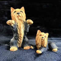 Thumbnail for AHH Terrier Yorkshire Dog Figurine Pair Porcelain Yorkie bookshelf Figurines dec10