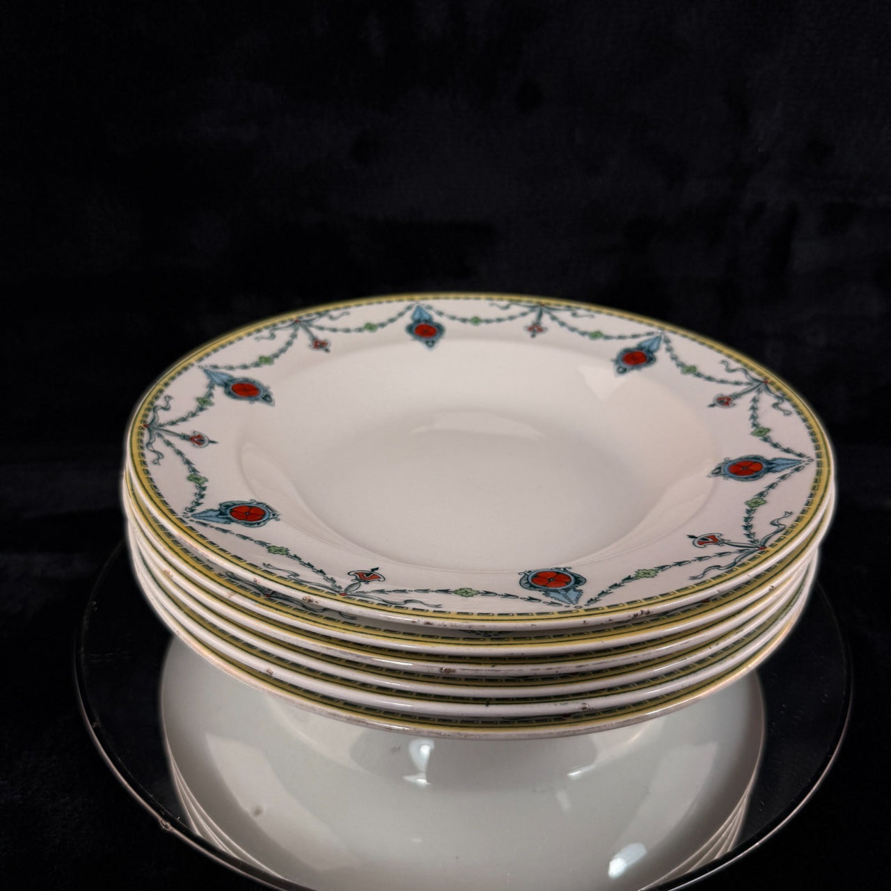 Set of 6 Vintage/Antique Devon Ware (S. F. & Co.) CECIL Shallow Bowls Ornament9