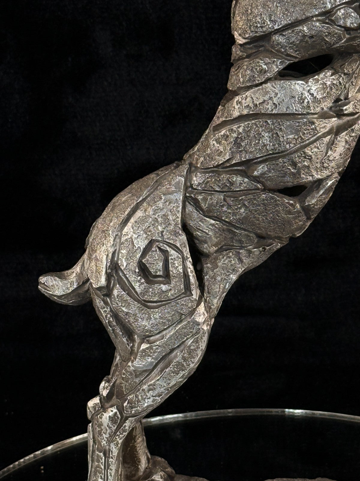 Edge Sculpture Metallic Boxing Hare Statue by Andrew Hull Metal Finish 13" large5