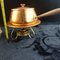 Thumbnail for Tagus Copper Fondue Pot Set with Burner Made in Portugal Wood Handle gift14
