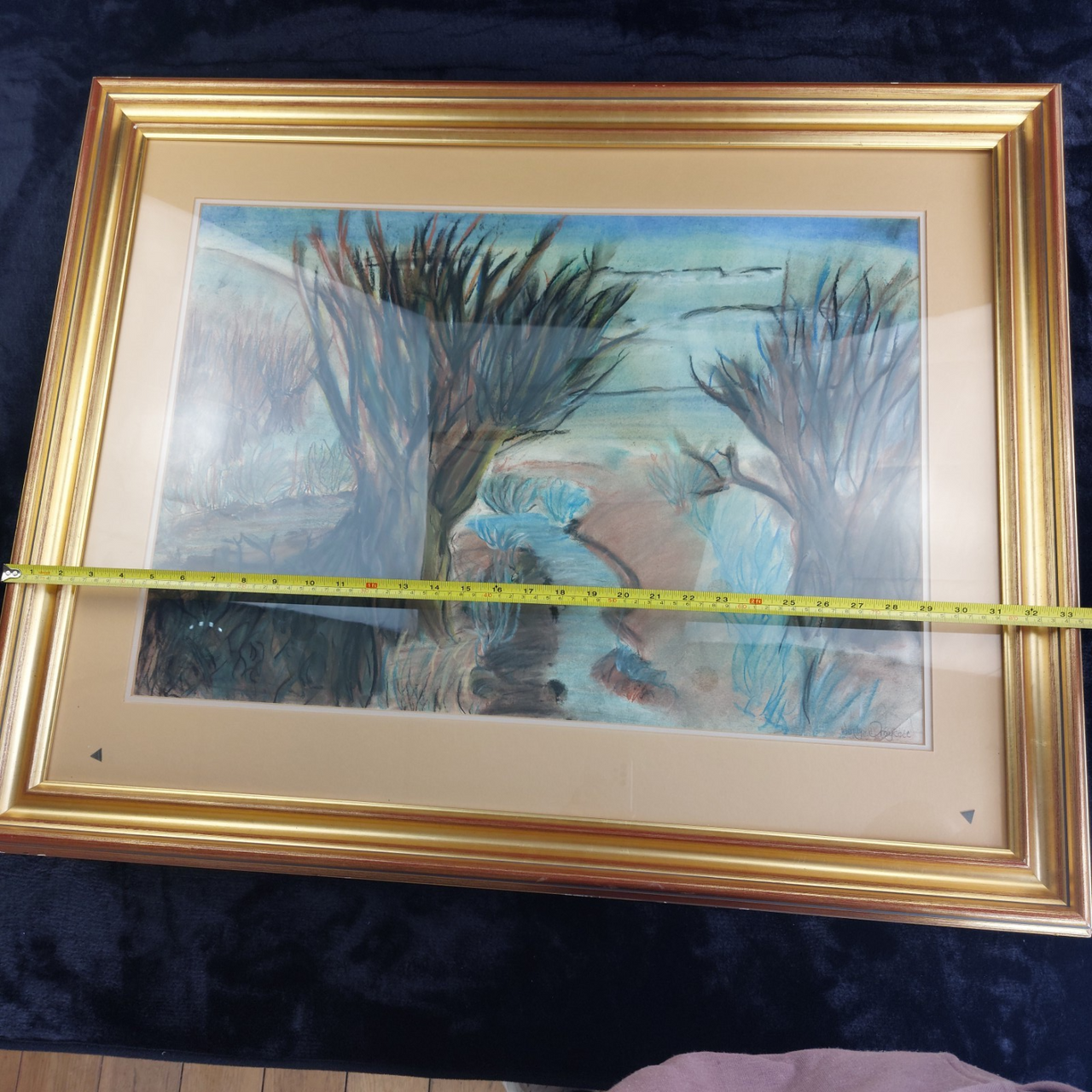 Wendy Original Draycott Pastel Artwork – Framed River Landscape Painting Canvas8