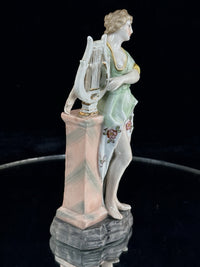 Thumbnail for Antique German Porcelain Lady Lyre Figurine Musician Victorian Style Decor7