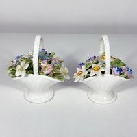 Thumbnail for Royal Doulton St Michael Bone China Flower Baskets Pair England Decor Vtg 5