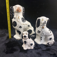 Thumbnail for Staffordshire Dog Figures Trio White Black , 7.5 in, 4.5 in Handpaint 9.5