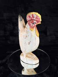 Thumbnail for Hand Wooden Carved Rooster Statue – Rustic Folk Art Painted Chicken 15