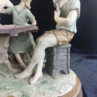 Thumbnail for Very Large Capodimonte figurine 'The Card Players' Friends group pics see decor8