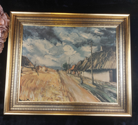Thumbnail for Continental School Framed Gold Print on Canvas Vintage 20