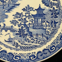 Thumbnail for Spode Mint Danbury Willow Pattern Plates x3 – Blue & White Collector antique Set1