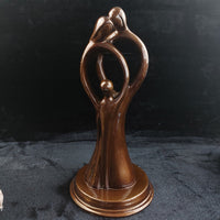 Thumbnail for Abstract Family Sculpture Bronze Look Resin Art Figurine Worn Base 28cm China3