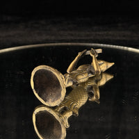 Thumbnail for Antique Thai Bronze Dancer Statue Brass Asian Gilt Flute Player Tibetian 4.5” 13