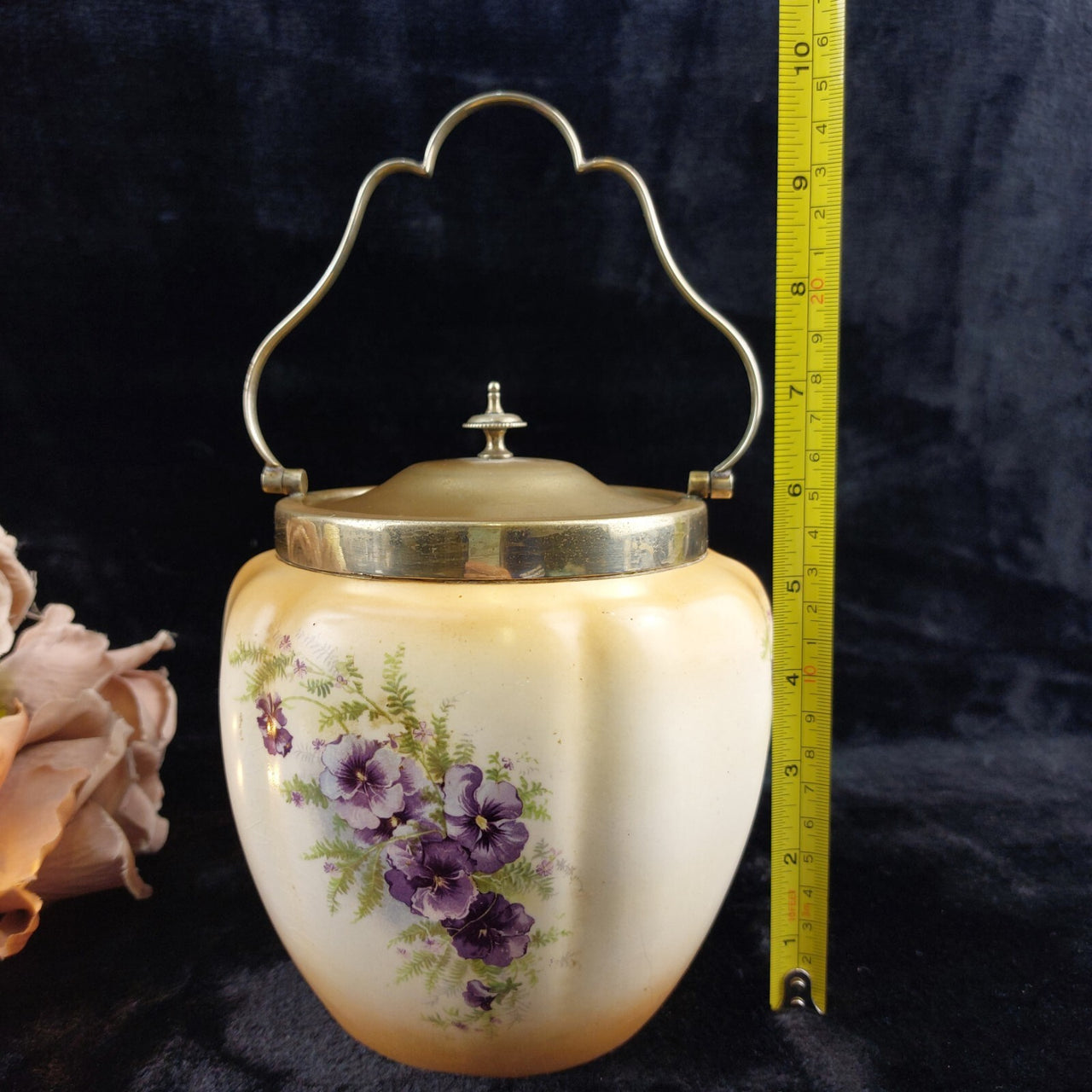 Antique Crown Devon Ware Jar cookie 1912-1930s    S.F. & Co. Stoke-on-Trent  2