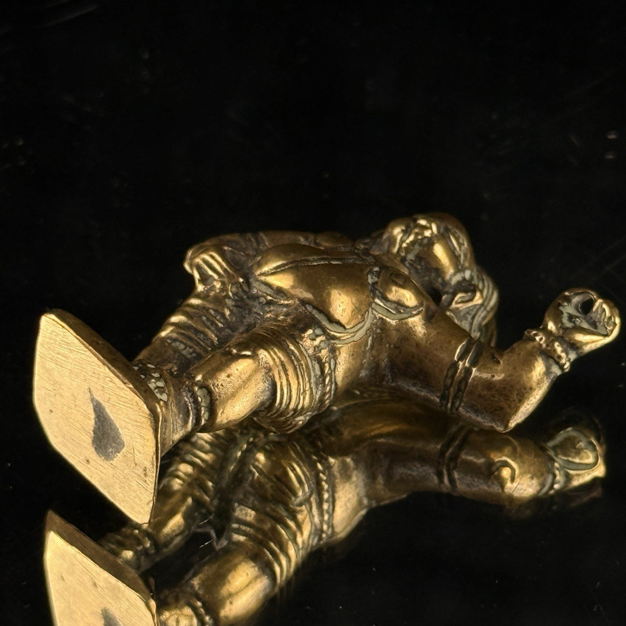 1800s Antique Brass Bala Krishna Statue India Hindu Deity Dancing Pose Figure 3”10