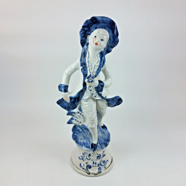 Vintage Capodimonte Lady in Blue Porcelain -13.5
