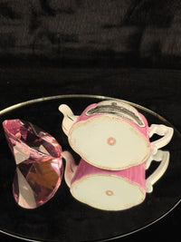 Thumbnail for Clear & Pink Collectibles Lot - Miniature Souvenir Teapot & Crystal Diamond Rare6