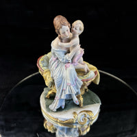 Thumbnail for Capodimonte Italian Porcelain Figurine Hand Painted Mother and Child Signed 