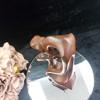 Thumbnail for Abstract Hand Carved Wood Kissing Couple Sculpture – worn base 11
