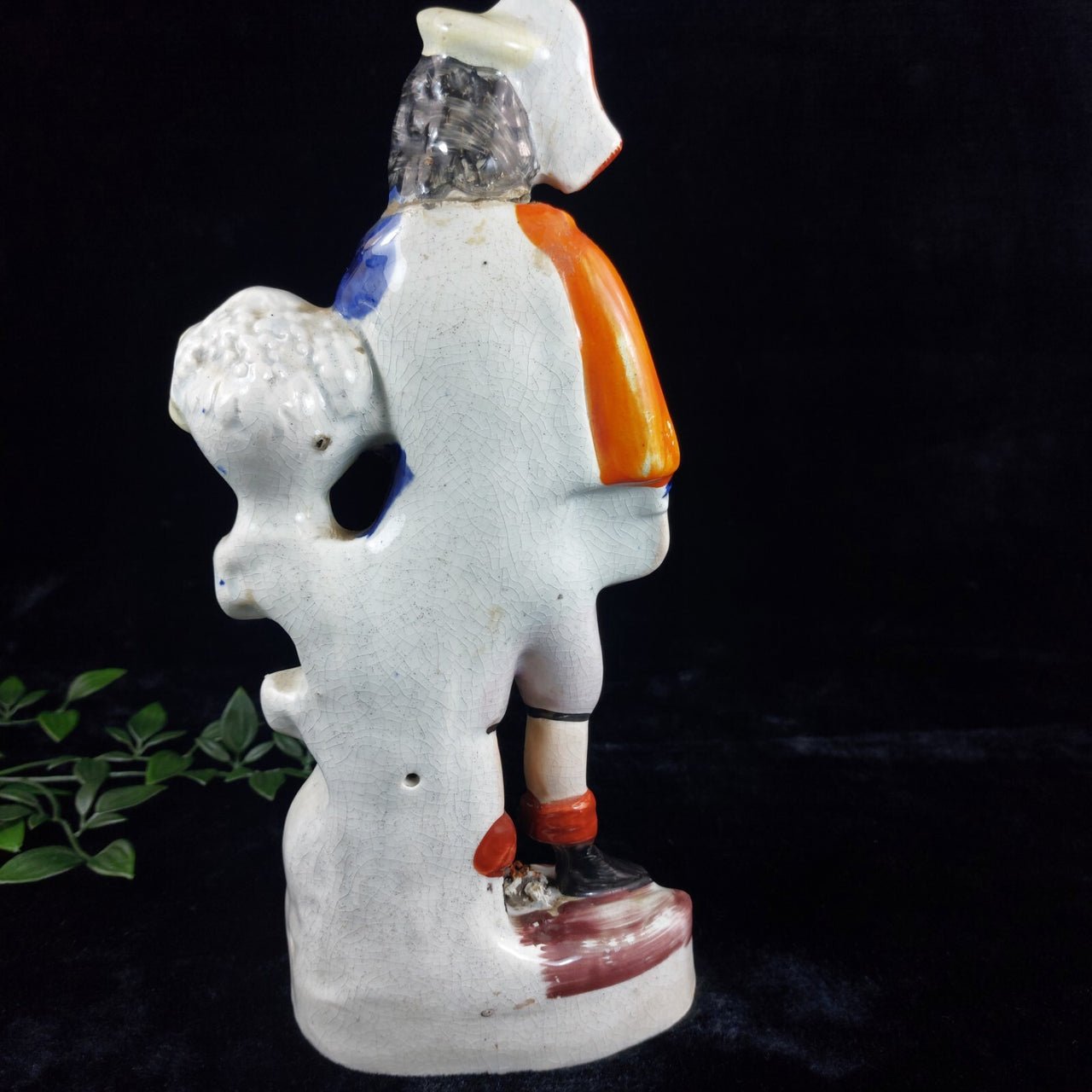 19th Century Royal Antique Staffordshire 11" Porcelain Figurine Man with Dog8