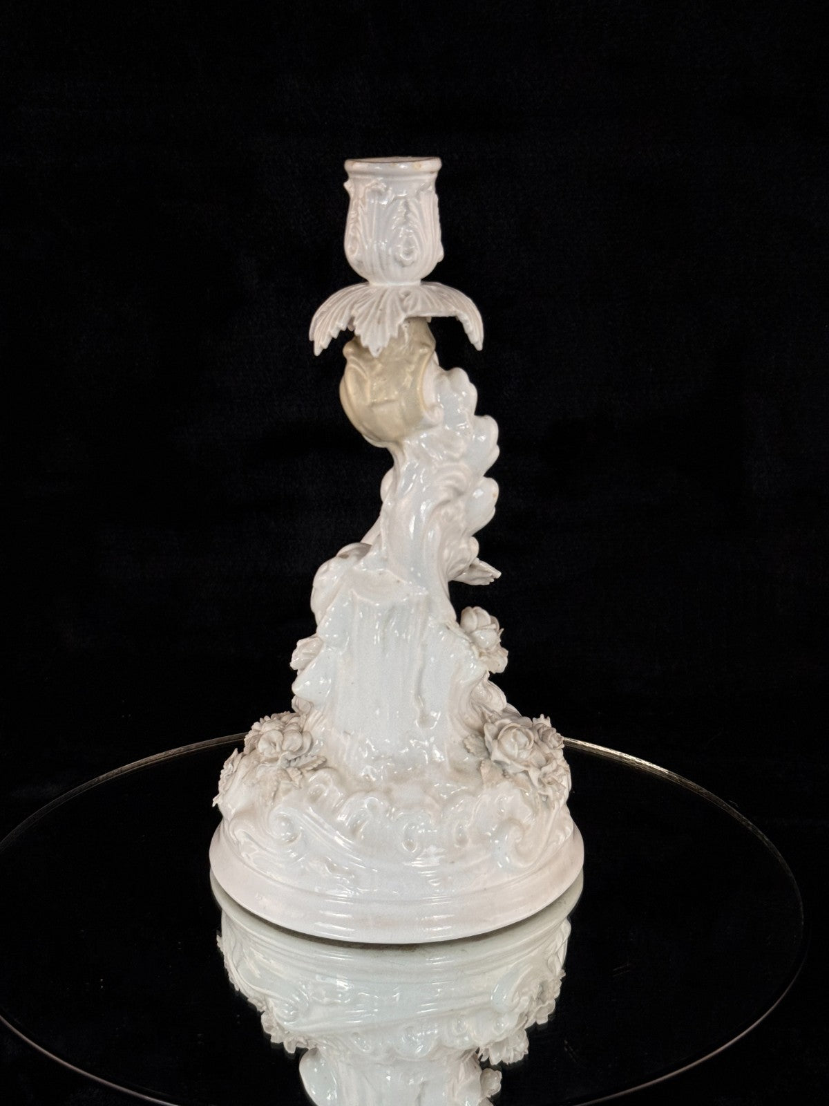 Antique German Volkstedt Porcelain Cherub Candlestick 10" Rococo White see pics17