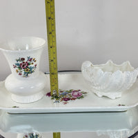 Thumbnail for Coalport Ming &shell Rose Dish Vanity Set Tray Vase Trinket Bowl Gift Bone China3