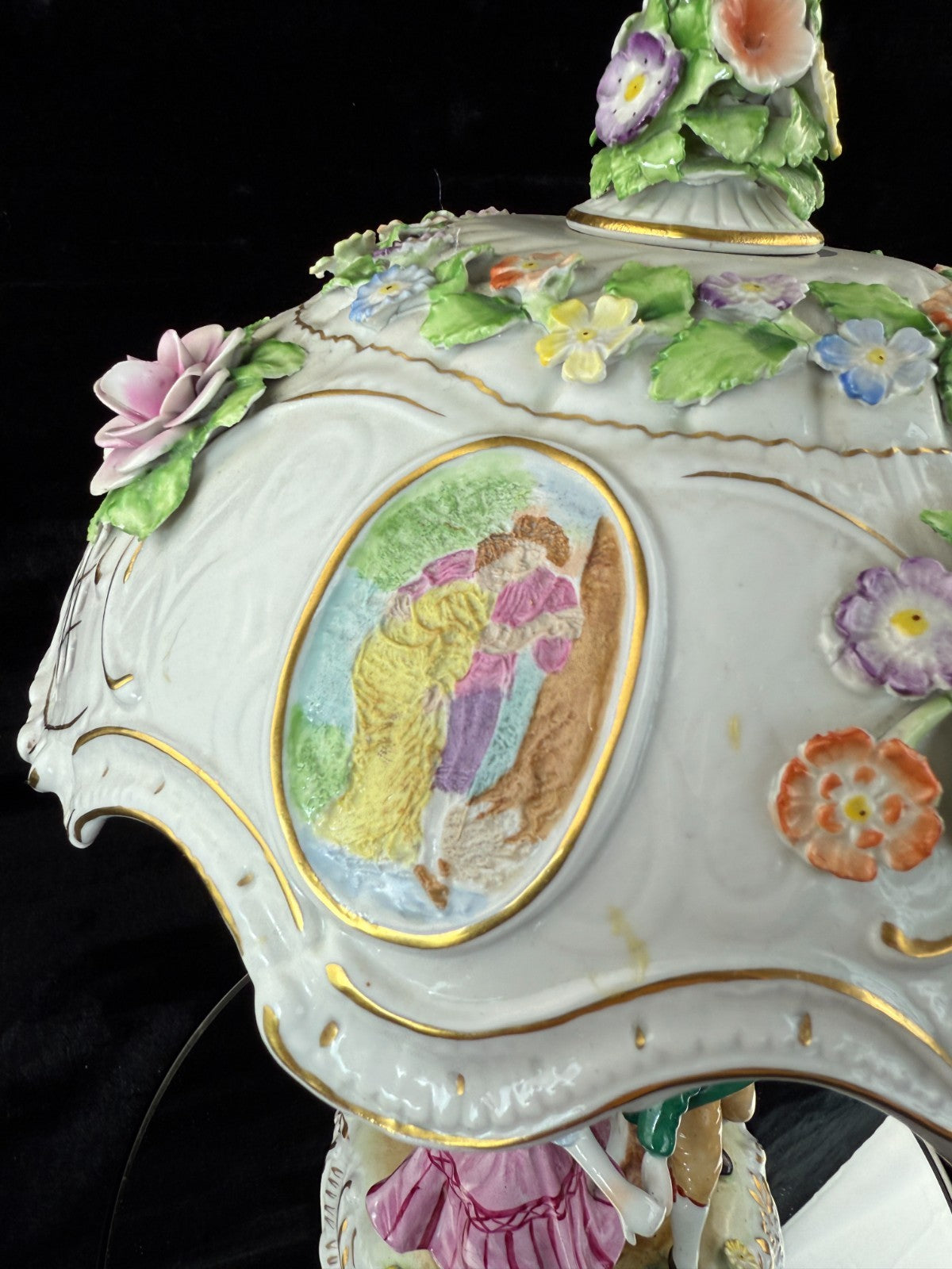 Antique Hand-Painted Royal KPM Bavaria Porcelain Lamp Table see the pictures dec8