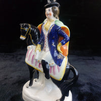 Thumbnail for Rare Staffordshire antique 1860s Figurine – Man on Horseback, 9