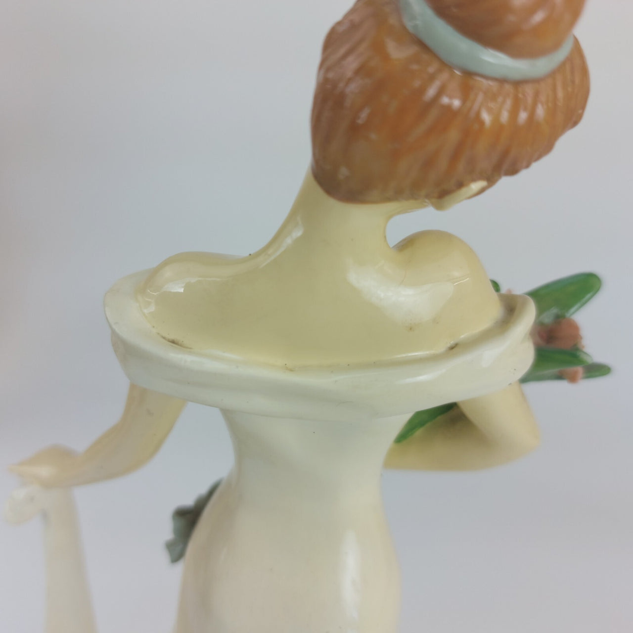 Rare Elegant Vintage Ceramic Figurine,  9" Lady with Flowers 18