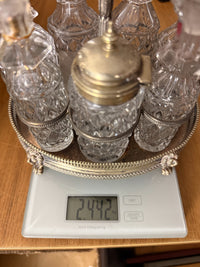 Thumbnail for Antique SilverPlated & Cut Glass Cruet Set SixBottle Castor with Stand Victoria23