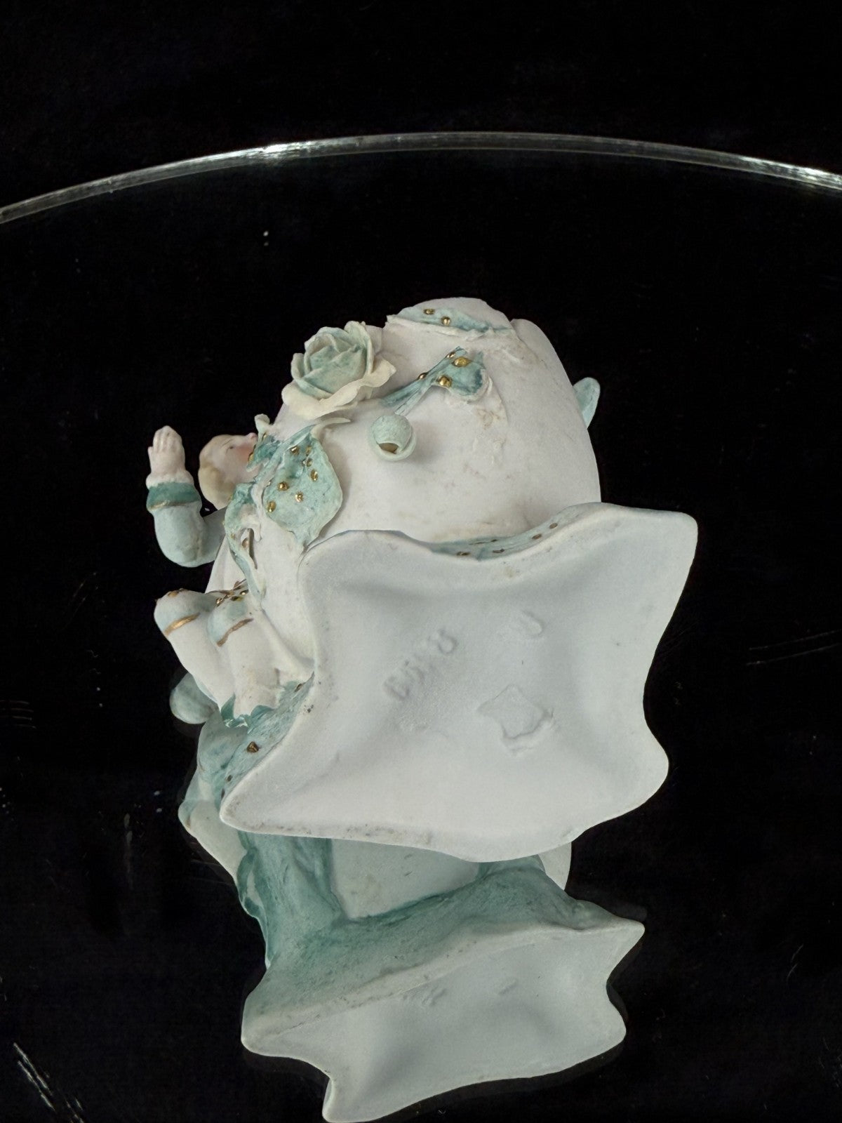 Antique 19th century German Porcelain Figurine Planter/Vase: Boy with Bird Gilt10