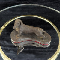 Thumbnail for Dachshund Dog Figurine gift Bronze Look Sculpture Felt Base 1989 Signed WL Small8