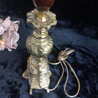 Thumbnail for Stunning French Brass Table Lamp Ornate Rococo Base, Working, 18in Tall Heavy16