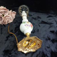 Thumbnail for Stunning Italian Porcelain gold brass Floral Table Lamp antique Decor 17