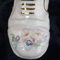 Thumbnail for Maryleigh Pottery Floral Boot Vase Gilded Staffordshire 12