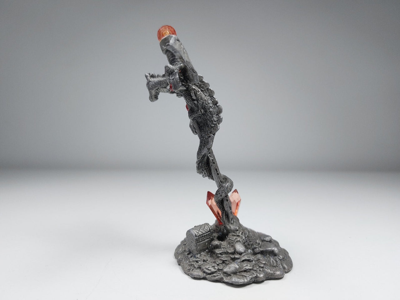 Gothic Dragon  Figurine with Gem Sword - Heavy Metallic Collectible RARE Fantasy4