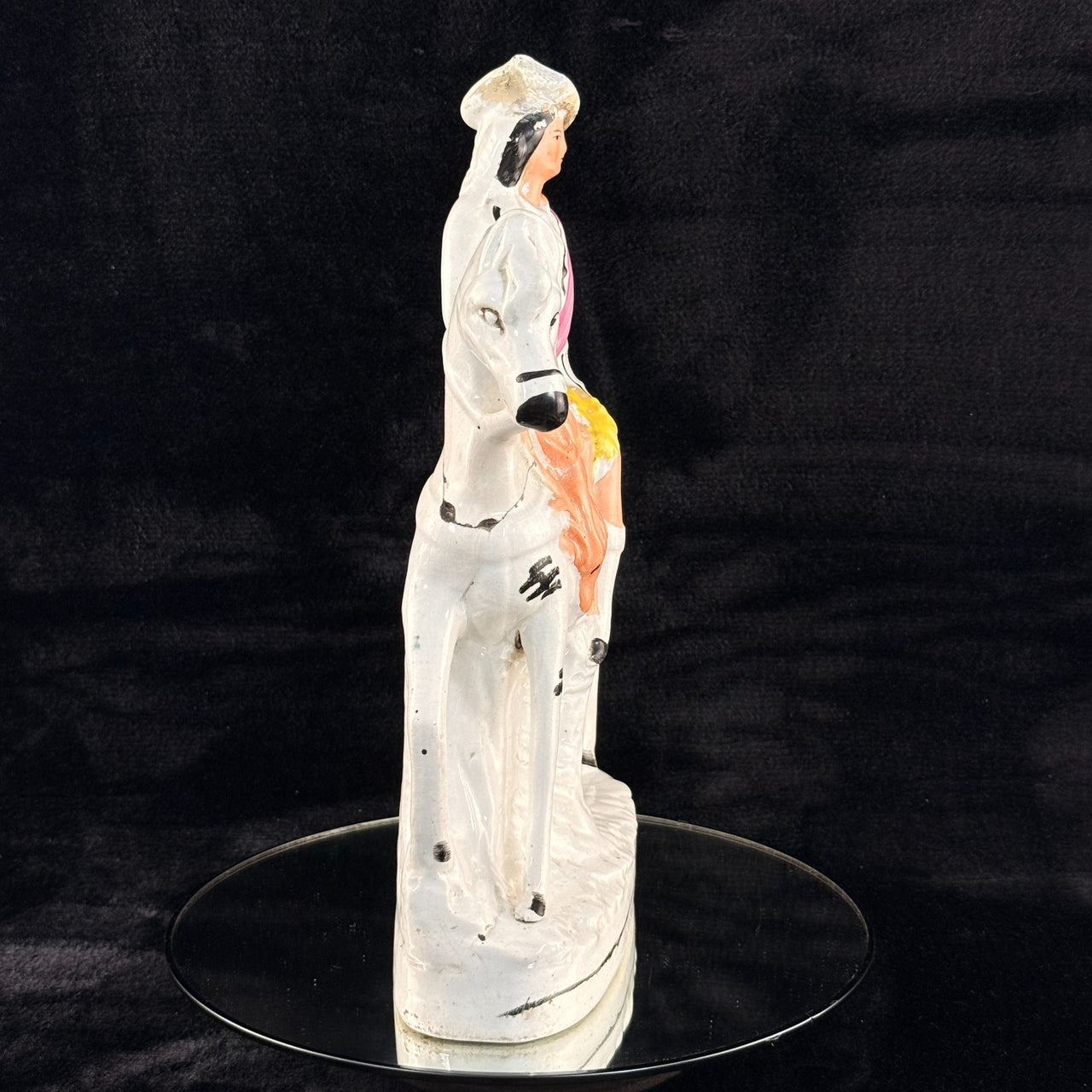 1800s Staffordshire Pottery Large Horse Rider Figure Hand Painted Antique seePic10