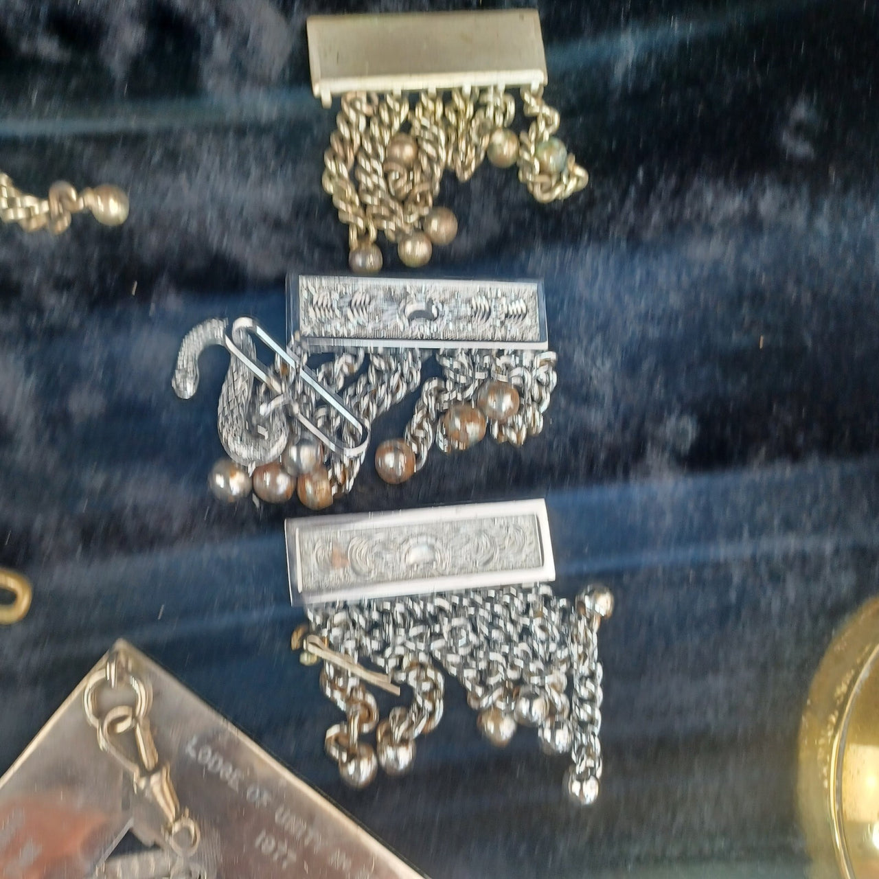 Masonic Lodge Regalia Job Lot 845g – Past Master Jewel 1977 + Levels & Jew Chain9