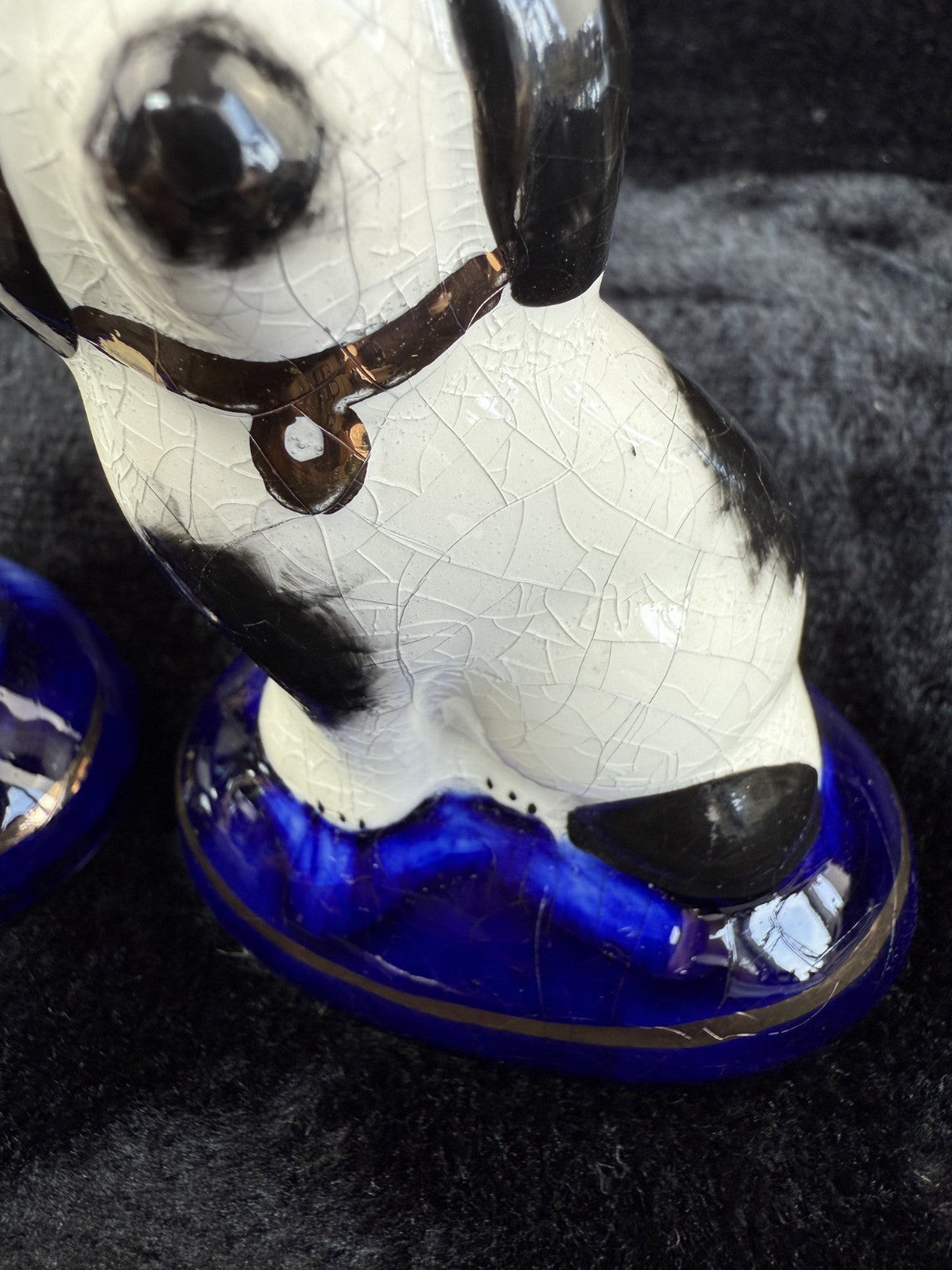 Staffordshire Kent Ware Black-White Dog Pair Ceramic Ornament Decor9