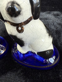 Thumbnail for Staffordshire Kent Ware Black-White Dog Pair Ceramic Ornament Decor9