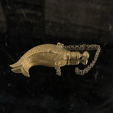 Antique 1800s Brass Fish Snuff Box Perfume Bottle with Chain Handcrafted China d1