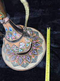Thumbnail for One-of-a-Kind Hand-Painted Large Copper Pitcher & Tray/plate Set see the pics.3