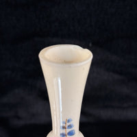 Thumbnail for Vintageantique Hand Painted Milk Glass Bud Vase pair Floral Motif Blue Enamel6