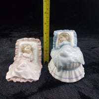 Thumbnail for Leonardo Collection Porcelain Sleeping Baby Figurines Set Girl Boy Bed Deco gift7