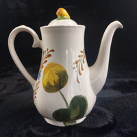 Thumbnail for Simpsons Belle Fiore Coffee Pot 8 in Handpainted Ironstone Damage Worn Tea Pot.8